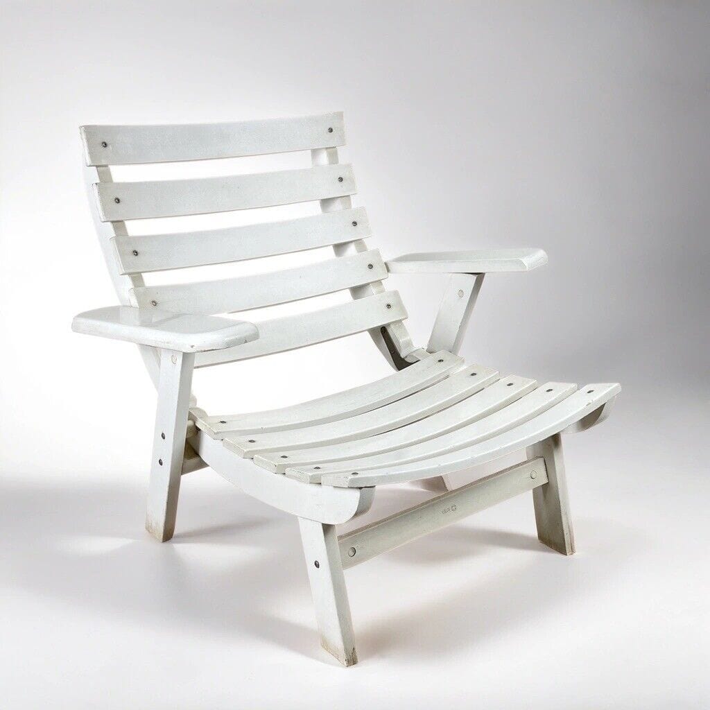 Sedia in Legno da giardino per esterno vintage anni 70 Poltrona relax di Design Categoria Sedie