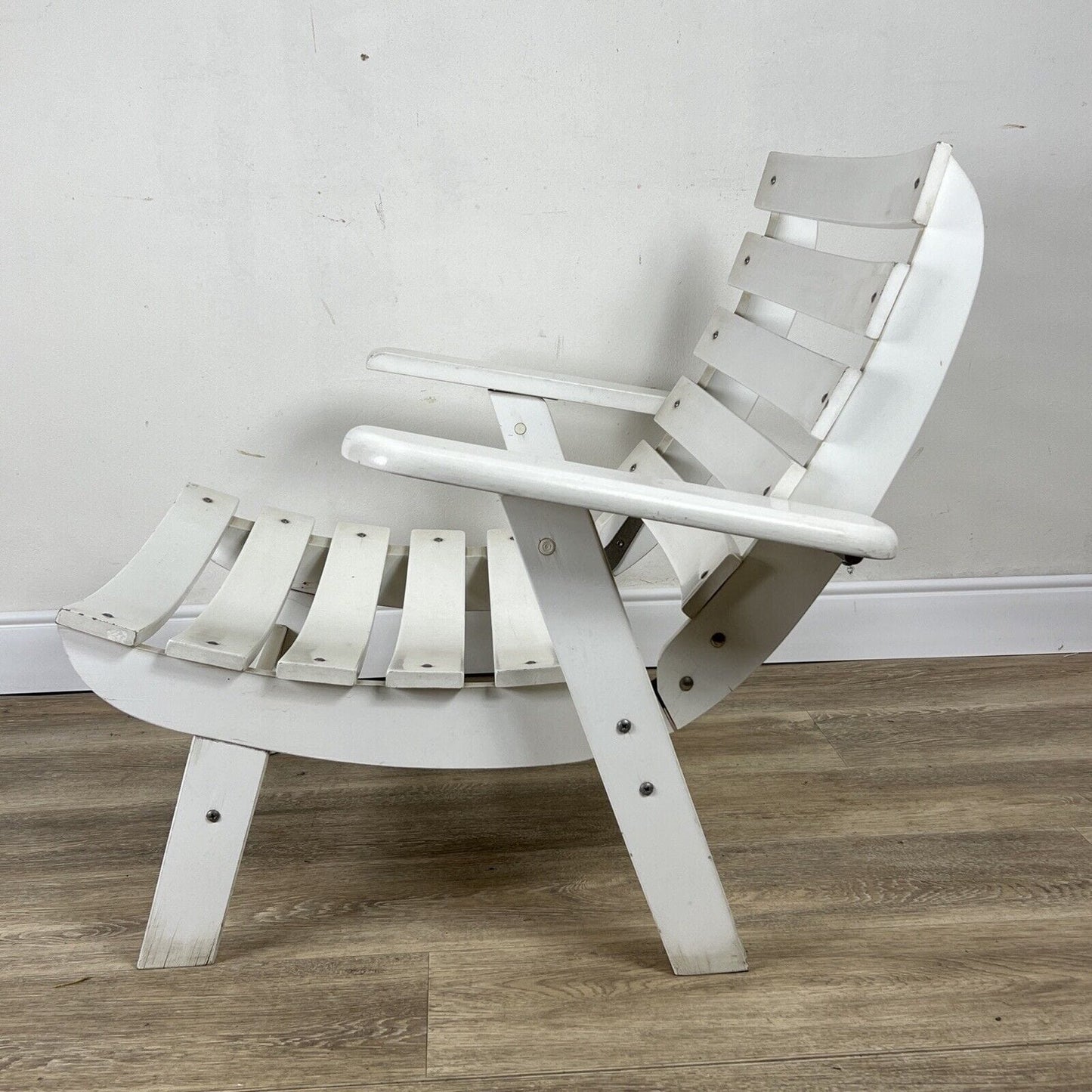 Sedia in Legno da giardino per esterno vintage anni 70 Poltrona relax di Design Categoria Sedie