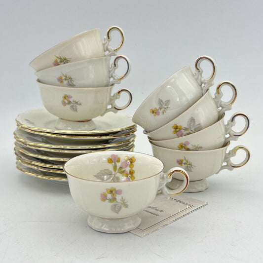 Servizio da caffe antico Bavaria in porcellana anni 50 tazze tazzine a fiori oro Categoria  Servizio tazze - Tazze
