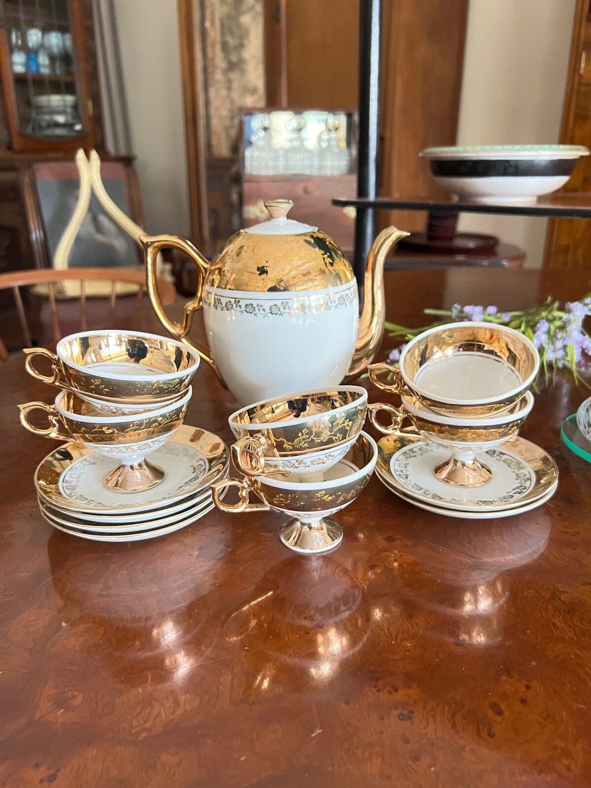 Servizio da caffe antico in porcellana Bavaria anni 40 tazze tazzine oro 13 pz Categoria  Servizio tazze - Tazze