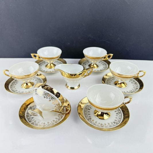 Servizio da caffe antico in porcellana Bavaria anni 40 tazze tazzine oro 13 pz Categoria  Servizio tazze - Tazze