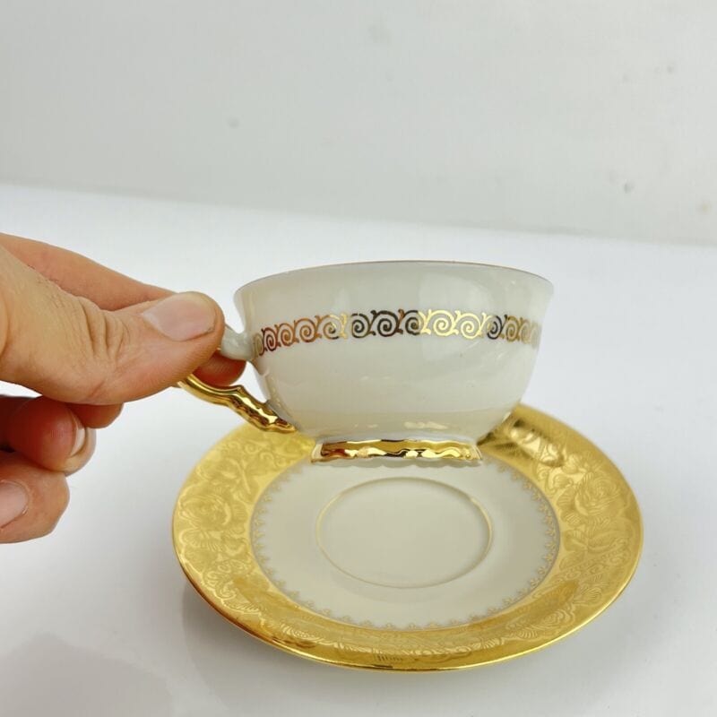 Servizio da caffe antico in porcellana Bavaria anni 40 tazze tazzine oro 18 kt Categoria  Ceramiche e Porcellane