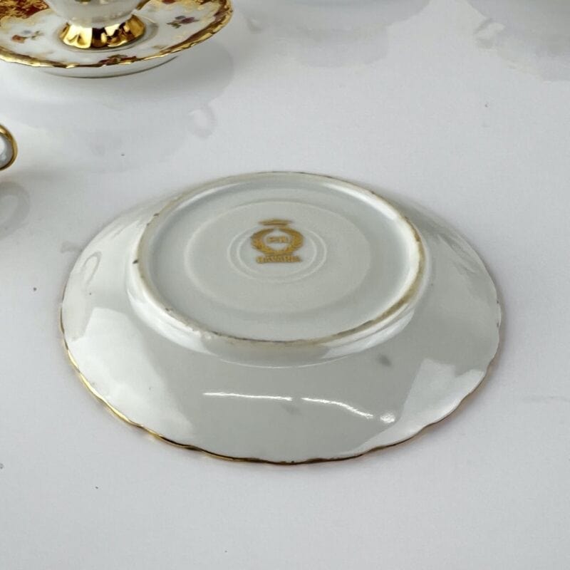 Servizio da caffe antico in porcellana Bavaria tazze tazzine a fiori e oro per 6 Categoria Servizio tazze - Tazze