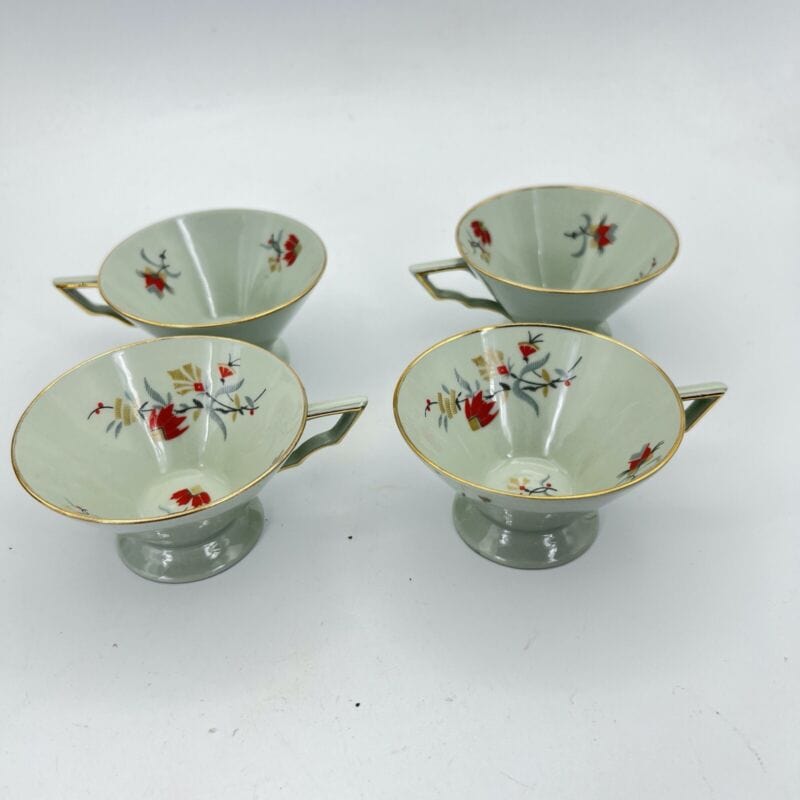 Servizio da caffe antico in porcellana Verde Salvia stile Deco 6 tazzine fiori Categoria  Servizio tazze - Tazze