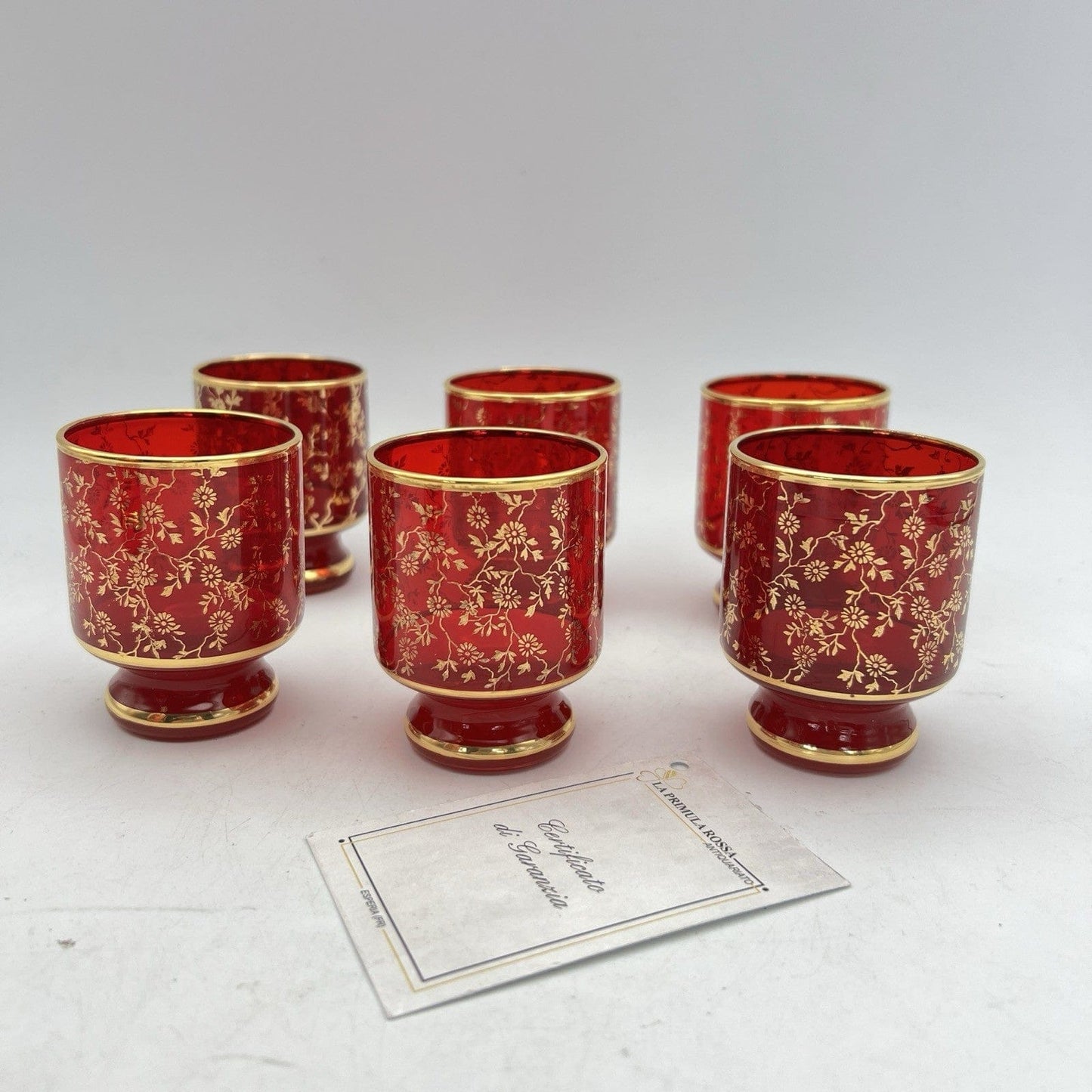 Servizio di Bicchieri da per liquore in vetro Murano rosso bicchierini rosolio Categoria Vetri e Cristalli