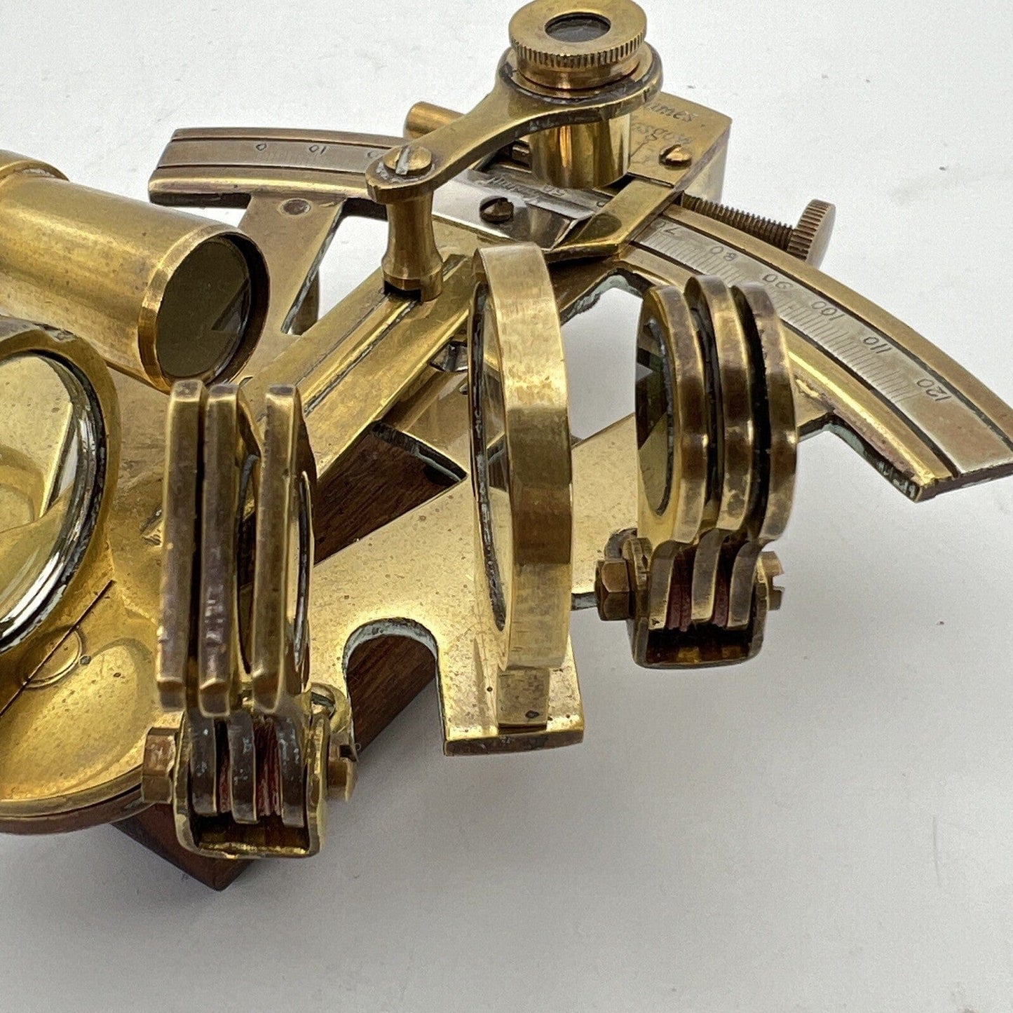 Sestante Nautico in ottone Lucido Vintage stile antico marino Strumento Categoria Vintage