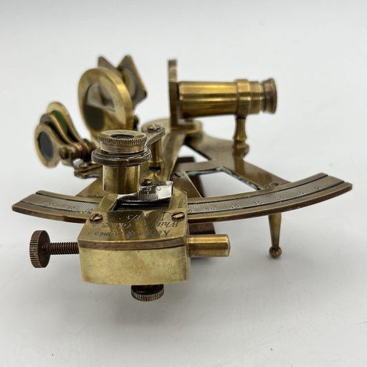 Sestante Nautico in ottone Lucido Vintage stile antico marino Strumento Categoria Vintage
