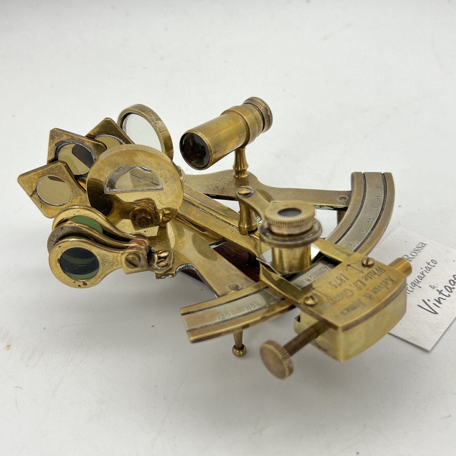 Vintage Nautico Marino Antico Ottone Pelle Telescopio Da Collezione 45.7cm - Foto 3