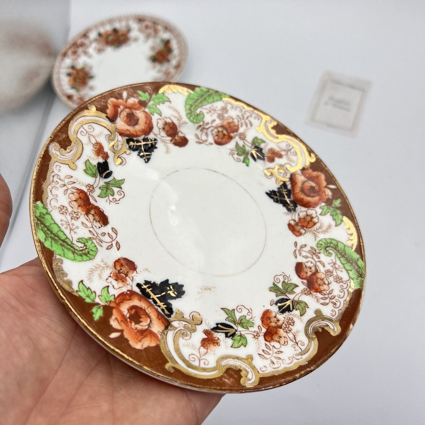 Set 3 piattini per dolce da tè the antico Inglese in porcellana bianca epoca 900 Categoria  Piatti e Piattini