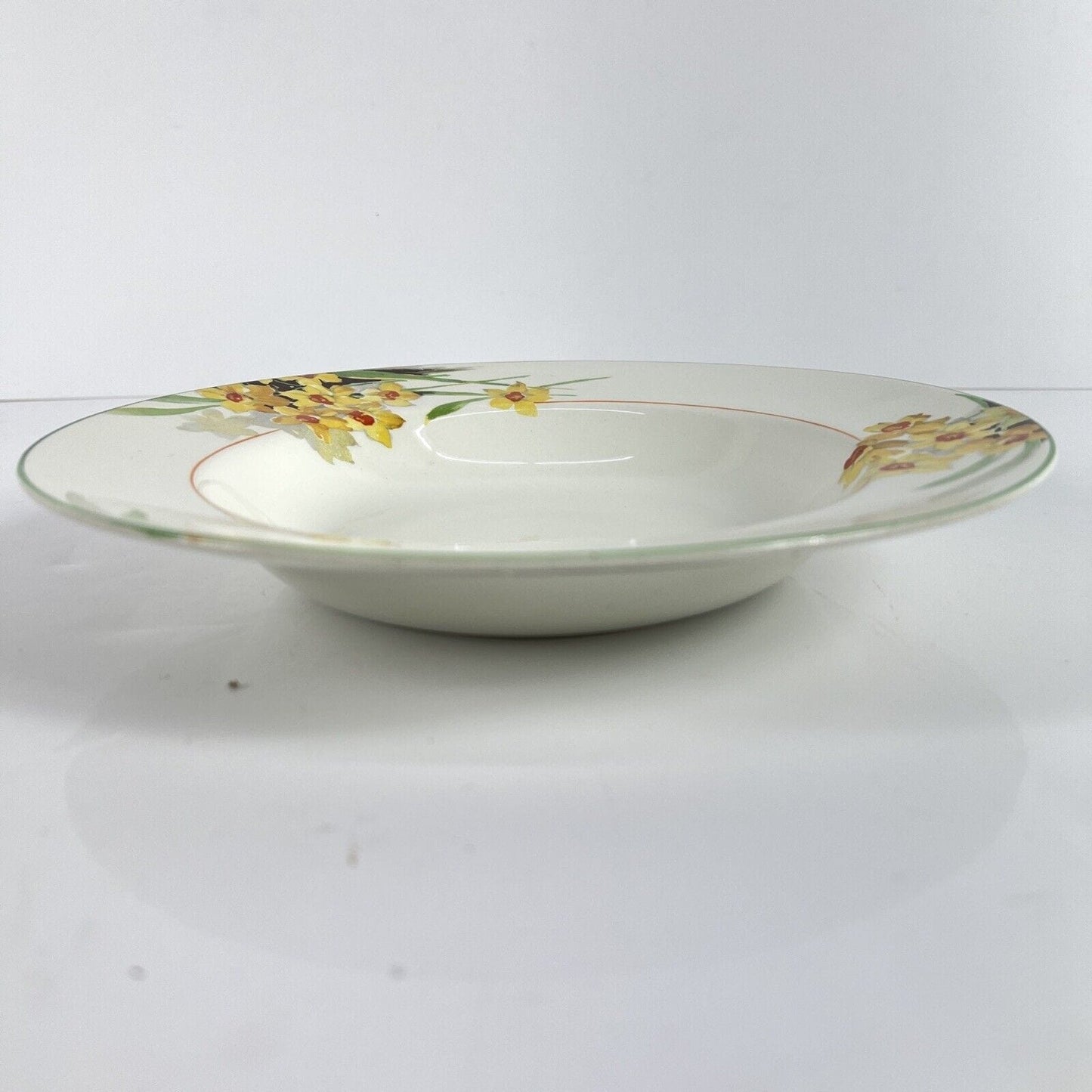 Set 6 Piatti fondi inglese in ceramica d'epoca stile art Decò Narcisi '20 Categoria Piatti e Piattini