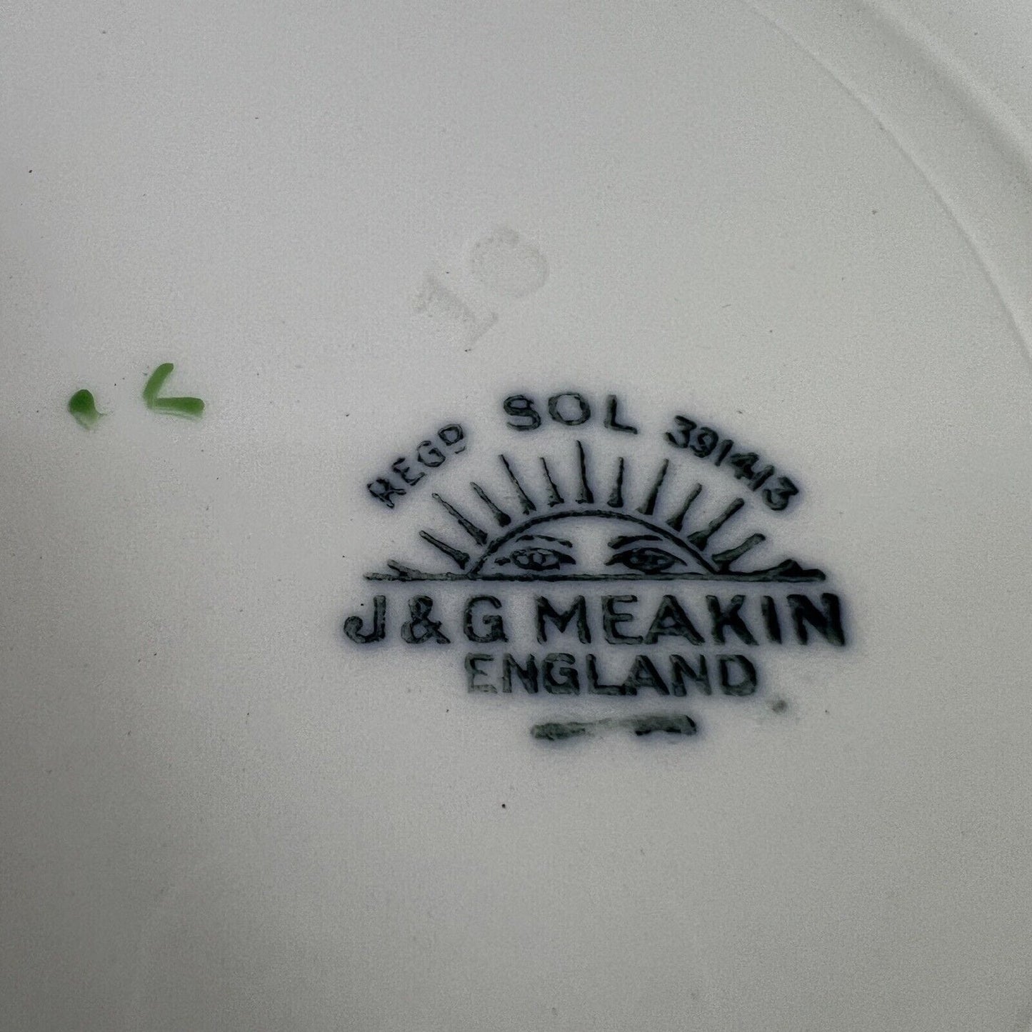 Set 6 Piatti fondi inglese in ceramica d'epoca stile art Decò Narcisi '20 Categoria Piatti e Piattini