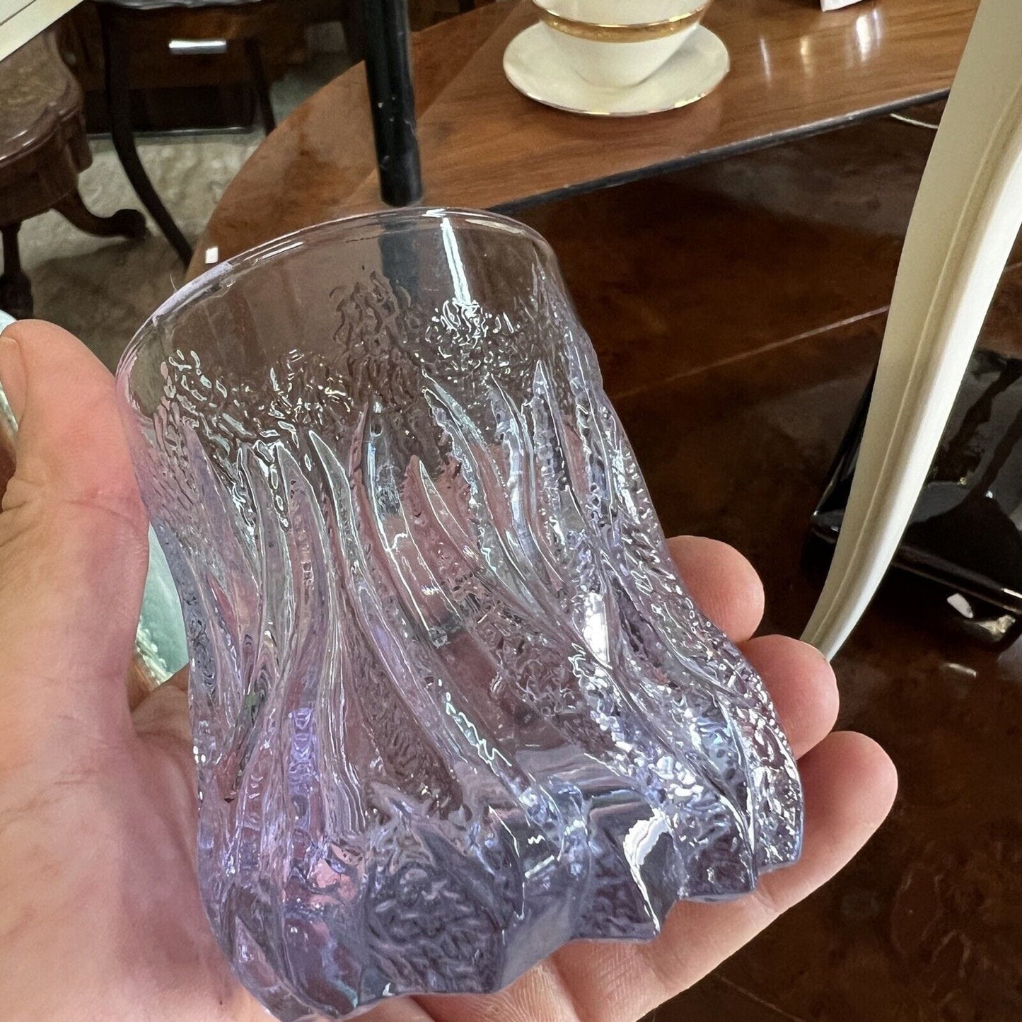 Set Bicchieri anni 70 in vetro alessandrite al neodimio da bibita Acqua Cocktail Categoria Vetri e Cristalli