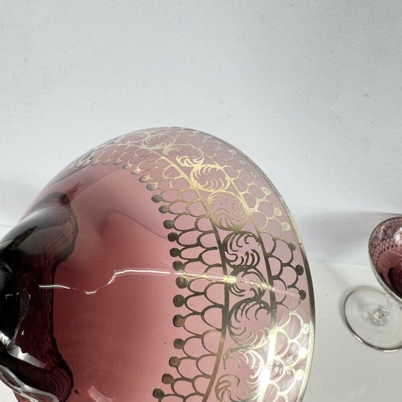 Set Bicchieri Coppe Champagne in vetro di murano soffiato argento Calici liberty Categoria Vetri e Cristalli