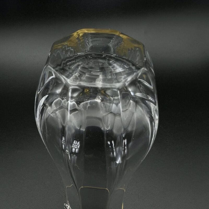 Set Bicchieri vintage in cristallo ottagonali profilo oro per long drink anni 70 Categoria Vetri e Cristalli