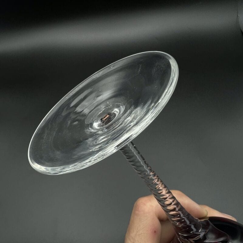 Set Bicchieri vintage in vetro da Vino per aperitivo a calice Anni 70 Rosso Oro Categoria Vetri e Cristalli