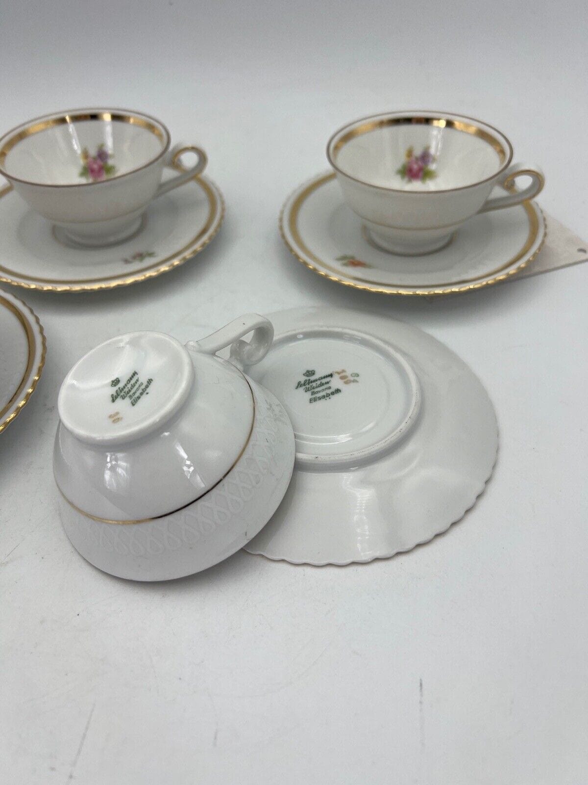 Set da 4 caffe antico Bavaria in porcellana Seltmann Elisabeth Tazzine anni 50 Categoria Servizio tazze - Tazze