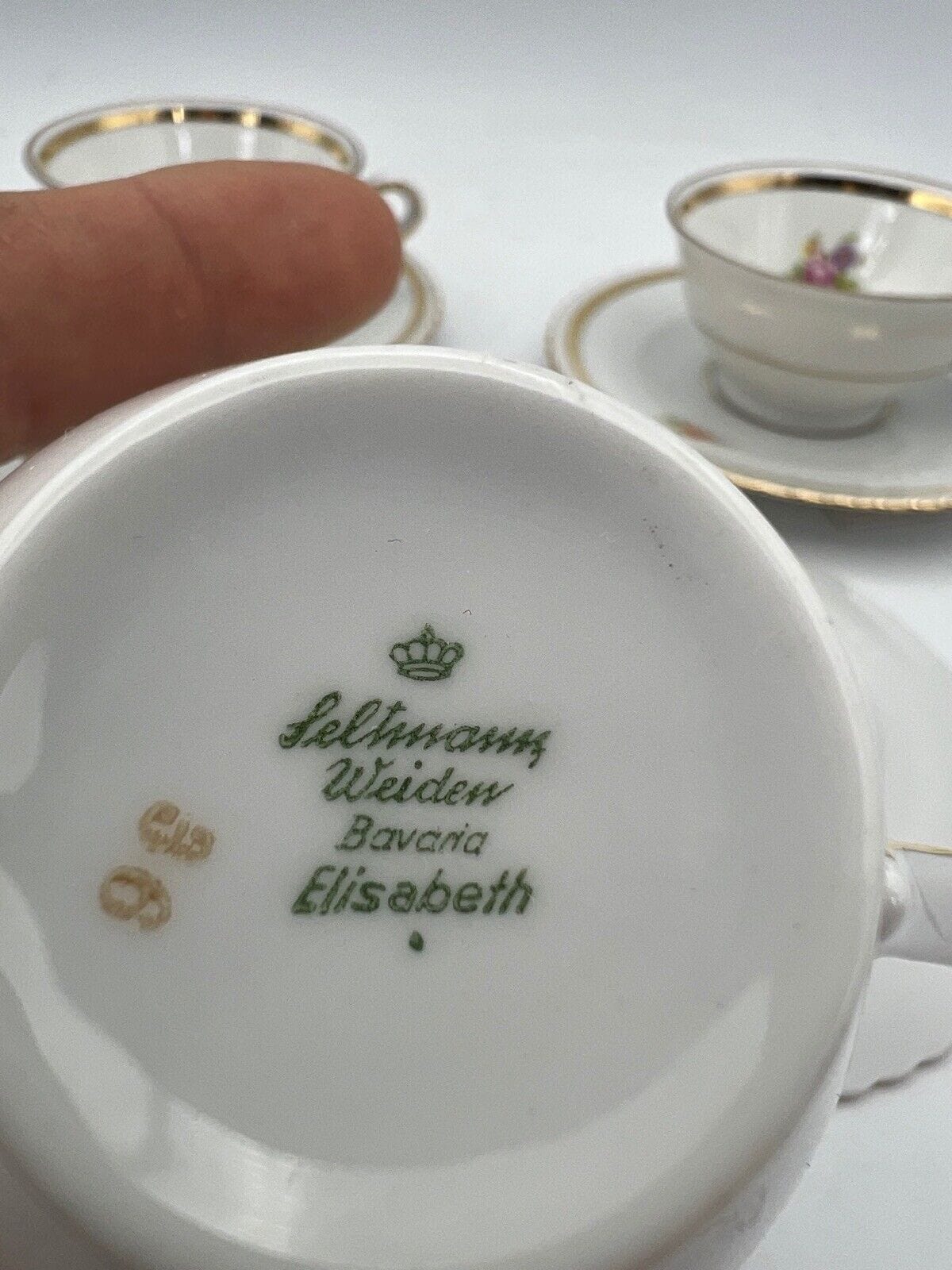 Set da 4 caffe antico Bavaria in porcellana Seltmann Elisabeth Tazzine anni 50 Categoria Servizio tazze - Tazze