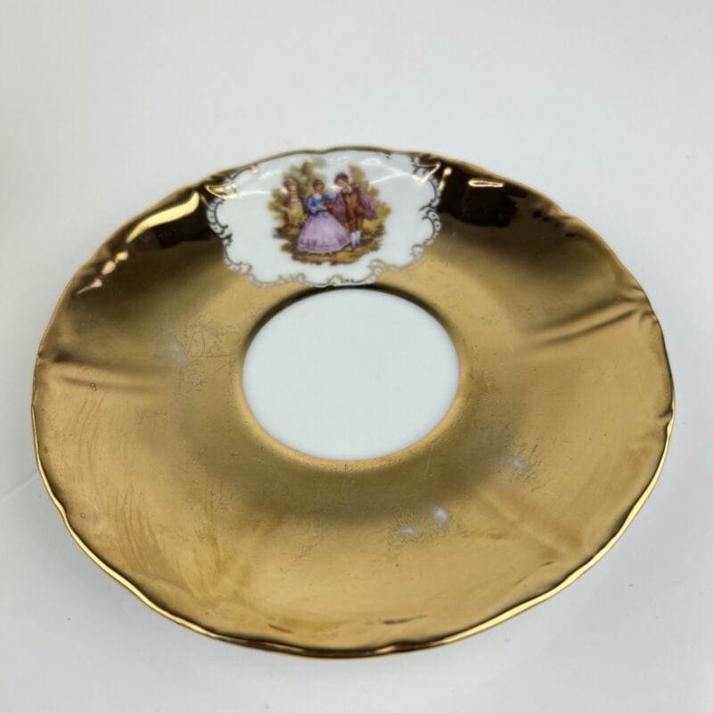 Set da tè the per due antico in porcellana bianca e oro 24 kt vintage bavaria Categoria Servizio tazze - Tazze