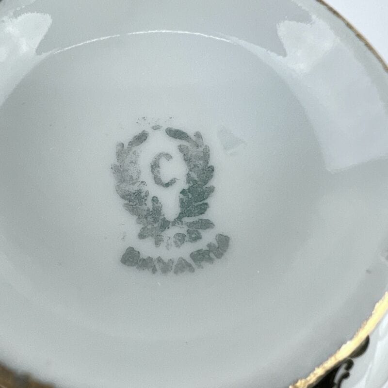 Set da tè the per due antico in porcellana bianca e oro 24 kt vintage bavaria Categoria Servizio tazze - Tazze