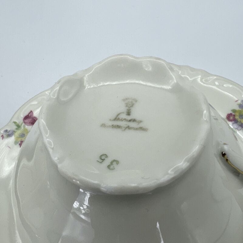 Set da tè the per due antico in porcellana bianca vintage bavaria motivo fiori Categoria Ceramiche e Porcellane