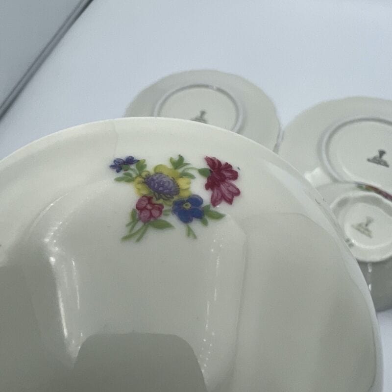 Set da tè the per due antico in porcellana bianca vintage bavaria motivo fiori Categoria Ceramiche e Porcellane