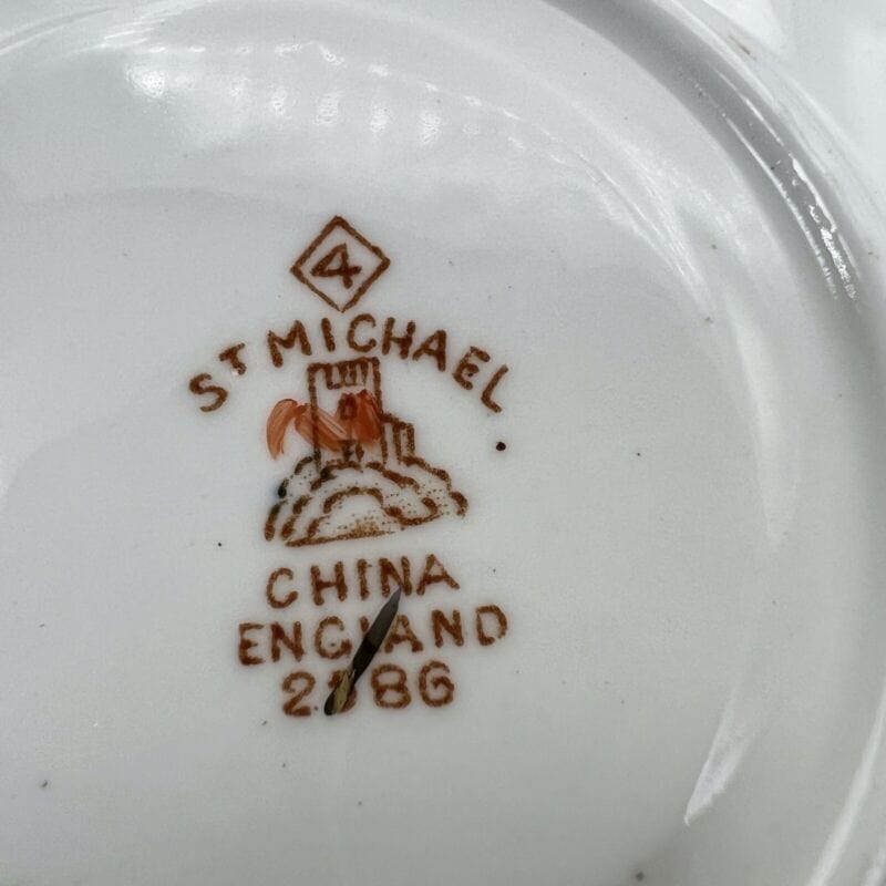 Set da tè the per due antico Inglese in porcellana bianca classico motivo Imari Categoria Servizio tazze - Tazze