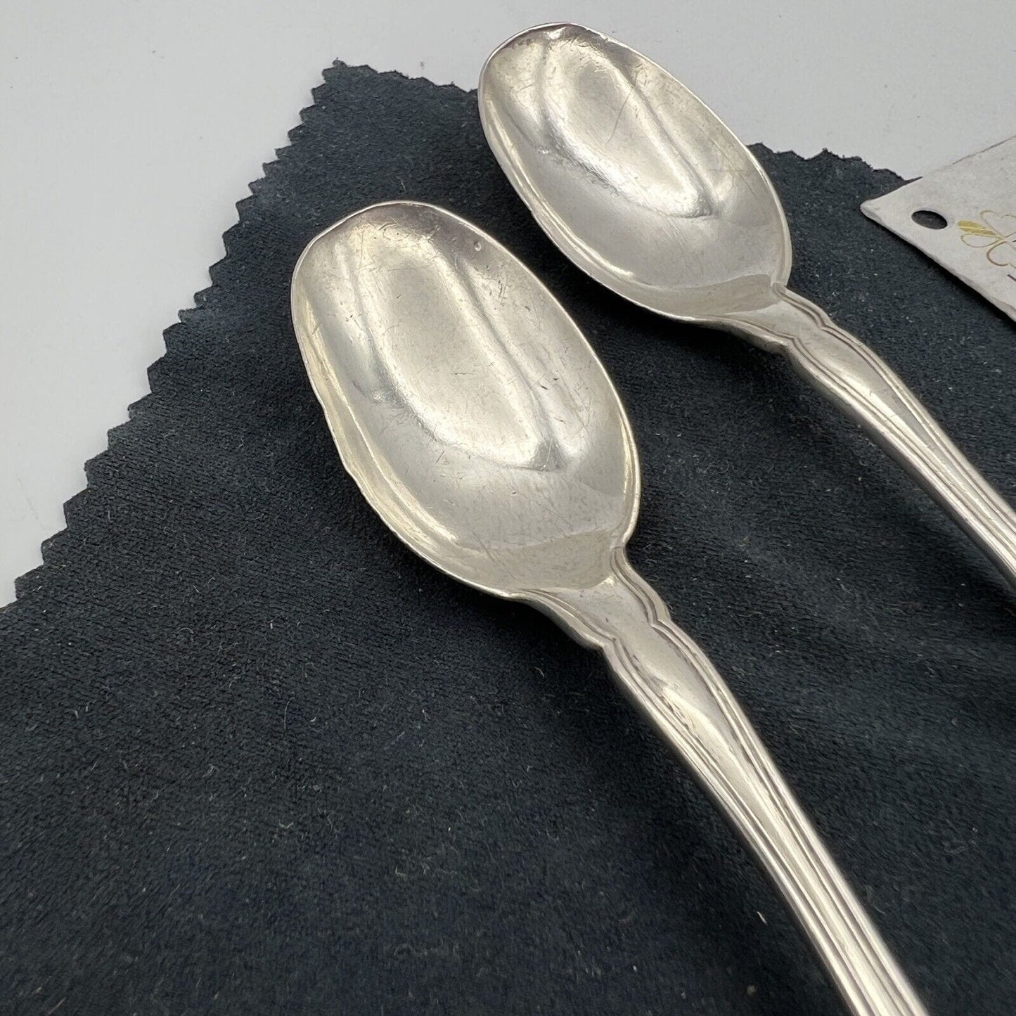 Set di 2 cucchiaini cucchiai da the in Argento 800 anni '40 '50 Calegaro Luigi Categoria Sheffield & Argento