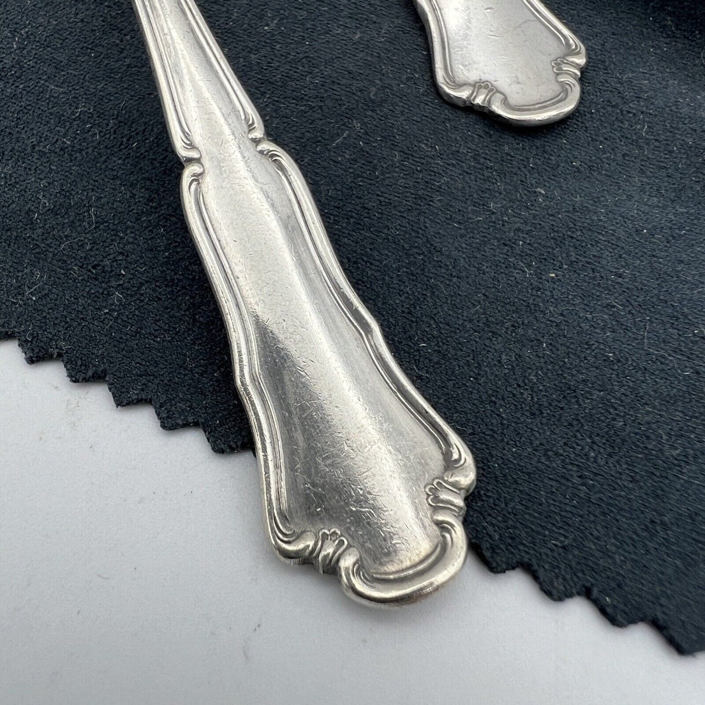 Set di 2 cucchiaini cucchiai in Argento 800 Antichi anni '30 '40 Clementi Mantel Categoria Sheffield & Argento