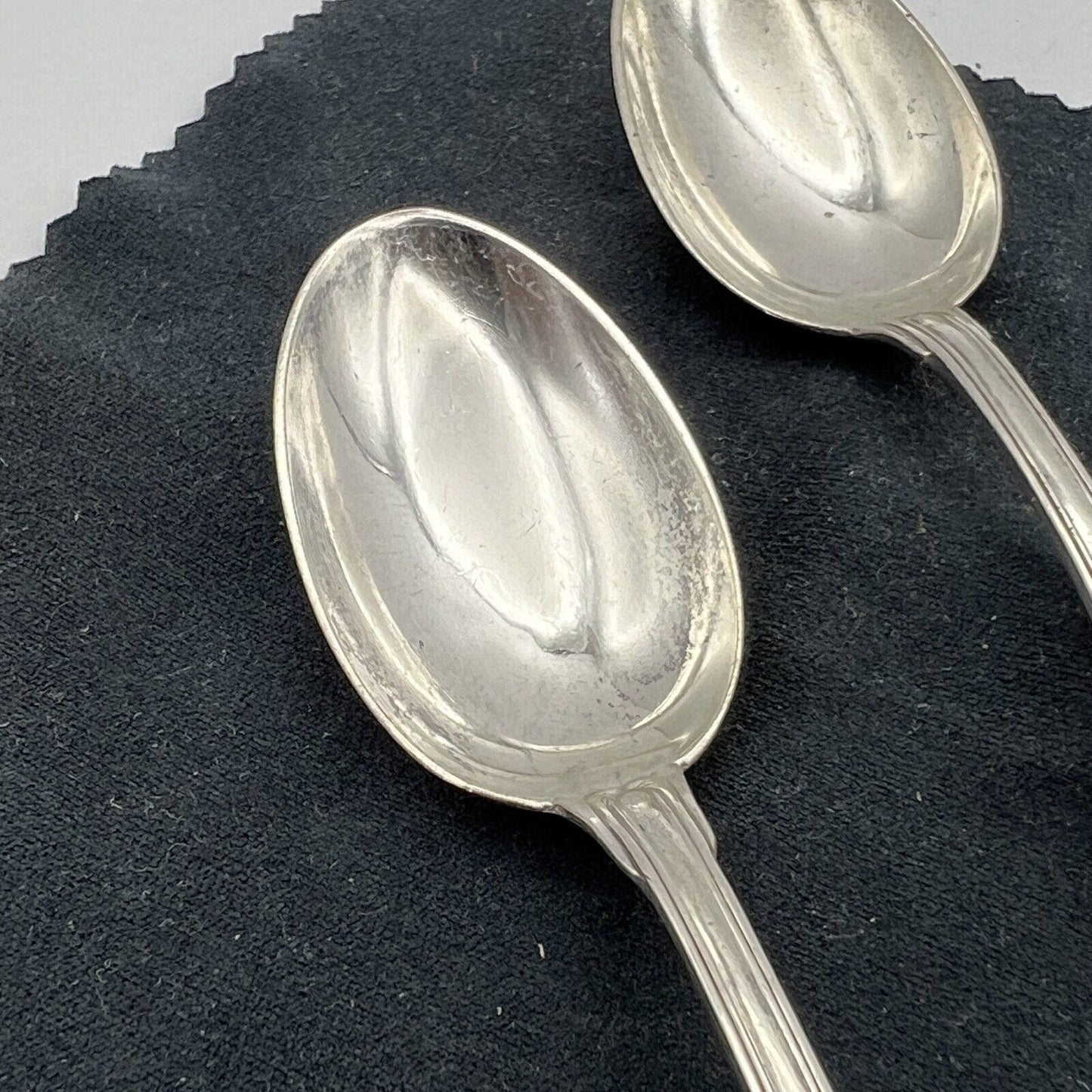 Set di 2 cucchiaini cucchiai in Argento 800 Antichi anni '30 '40 Clementi Mantel Categoria Sheffield & Argento