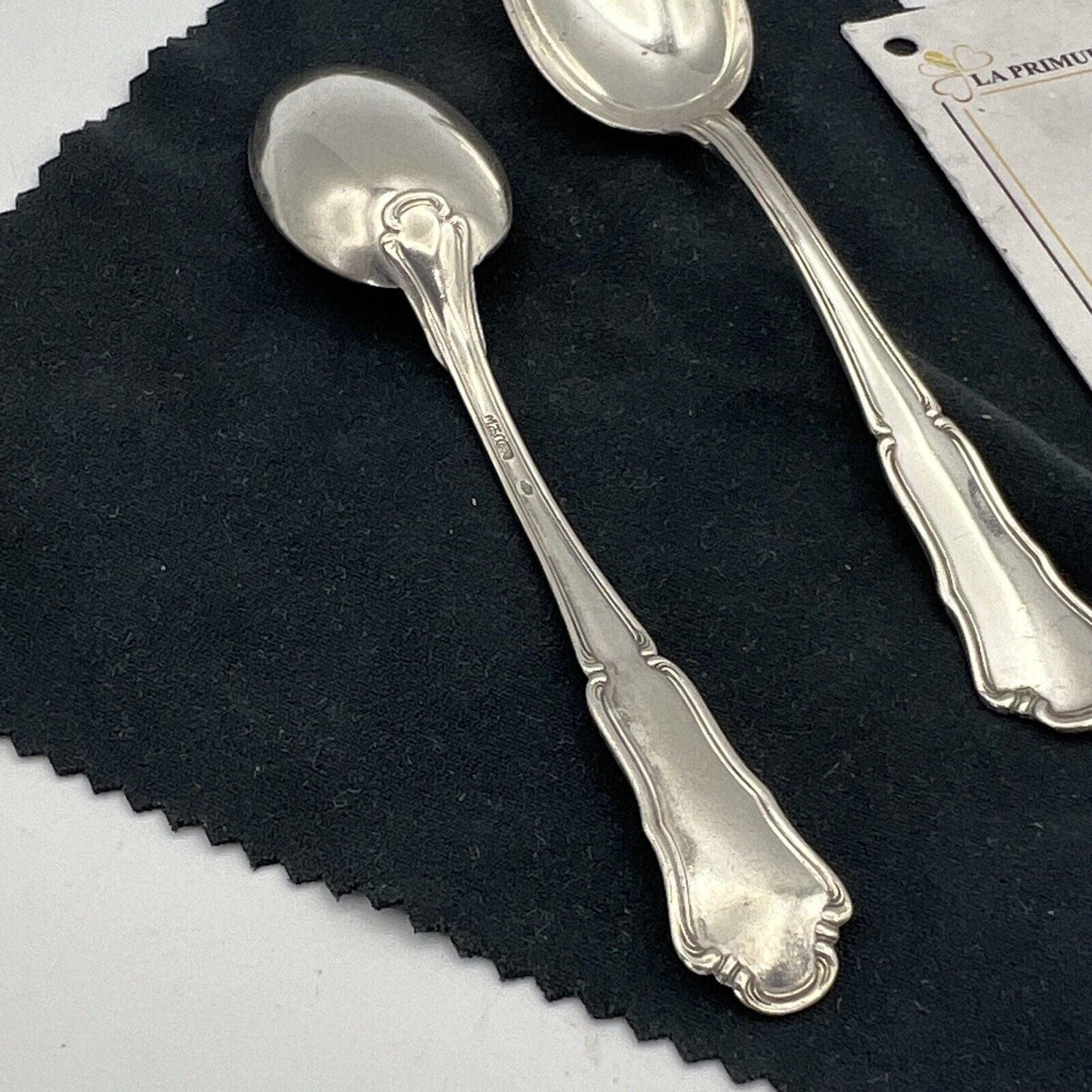 Set di 2 cucchiaini cucchiai in Argento 800 Antichi anni '30 '40 Clementi Mantel Categoria Sheffield & Argento