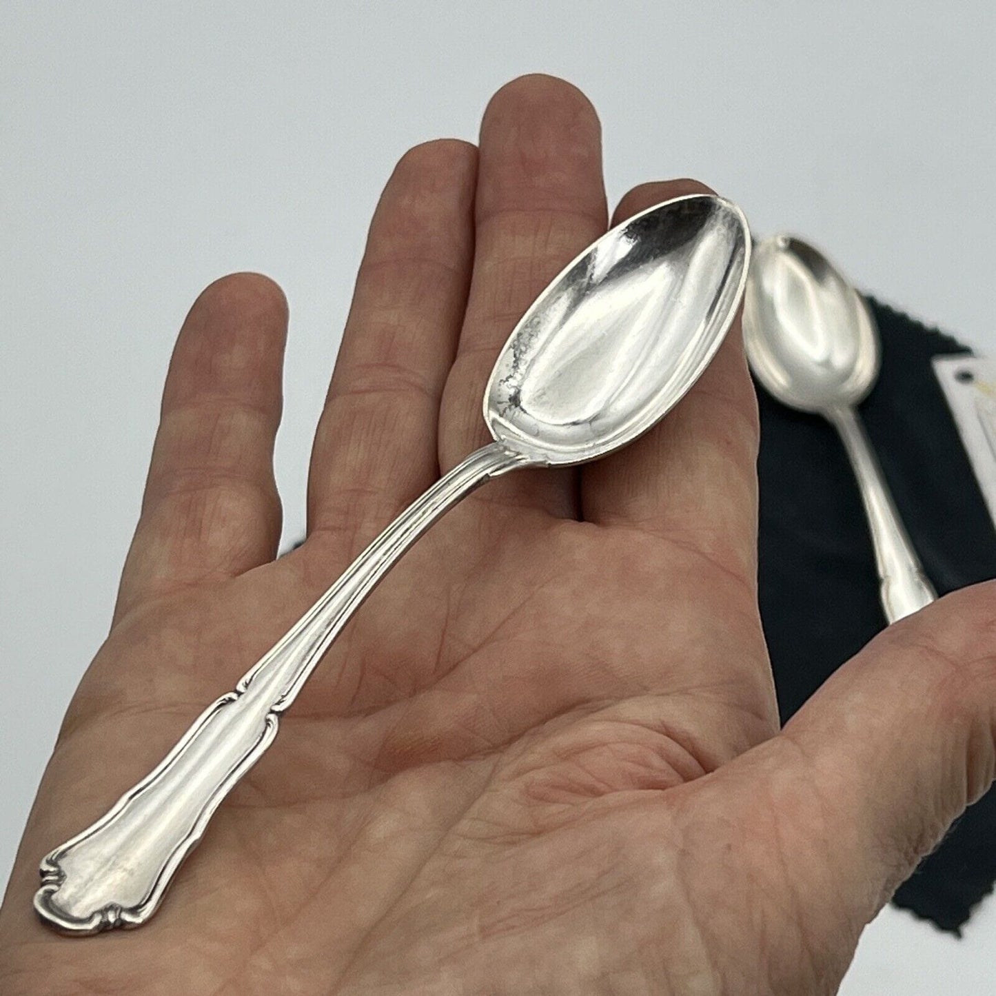 Set di 2 cucchiaini cucchiai in Argento 800 Antichi anni '30 '40 Clementi Mantel Categoria Sheffield & Argento