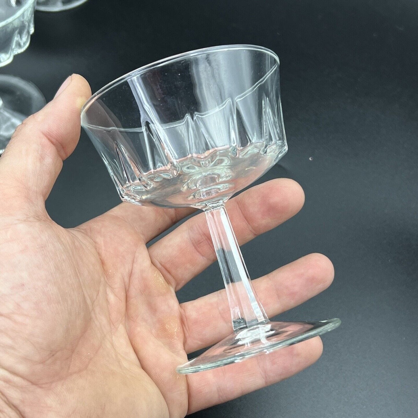 Set di 6 bicchieri a calice in cristallo anni 70 da champagne coppa Vintage Categoria Vetri e Cristalli