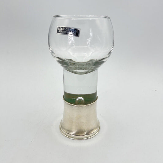 Set di 6 bicchieri da cognac brandy whisky in cristallo e argento 800 anni 50 60 Categoria Vetri e Cristalli