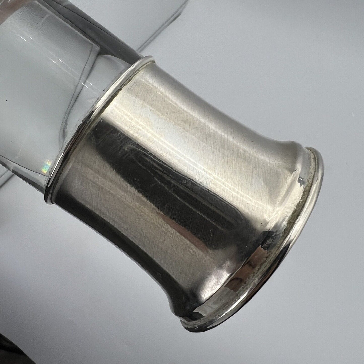 Set di 6 bicchieri da cognac brandy whisky in cristallo e argento 800 anni 50 60 Categoria Vetri e Cristalli