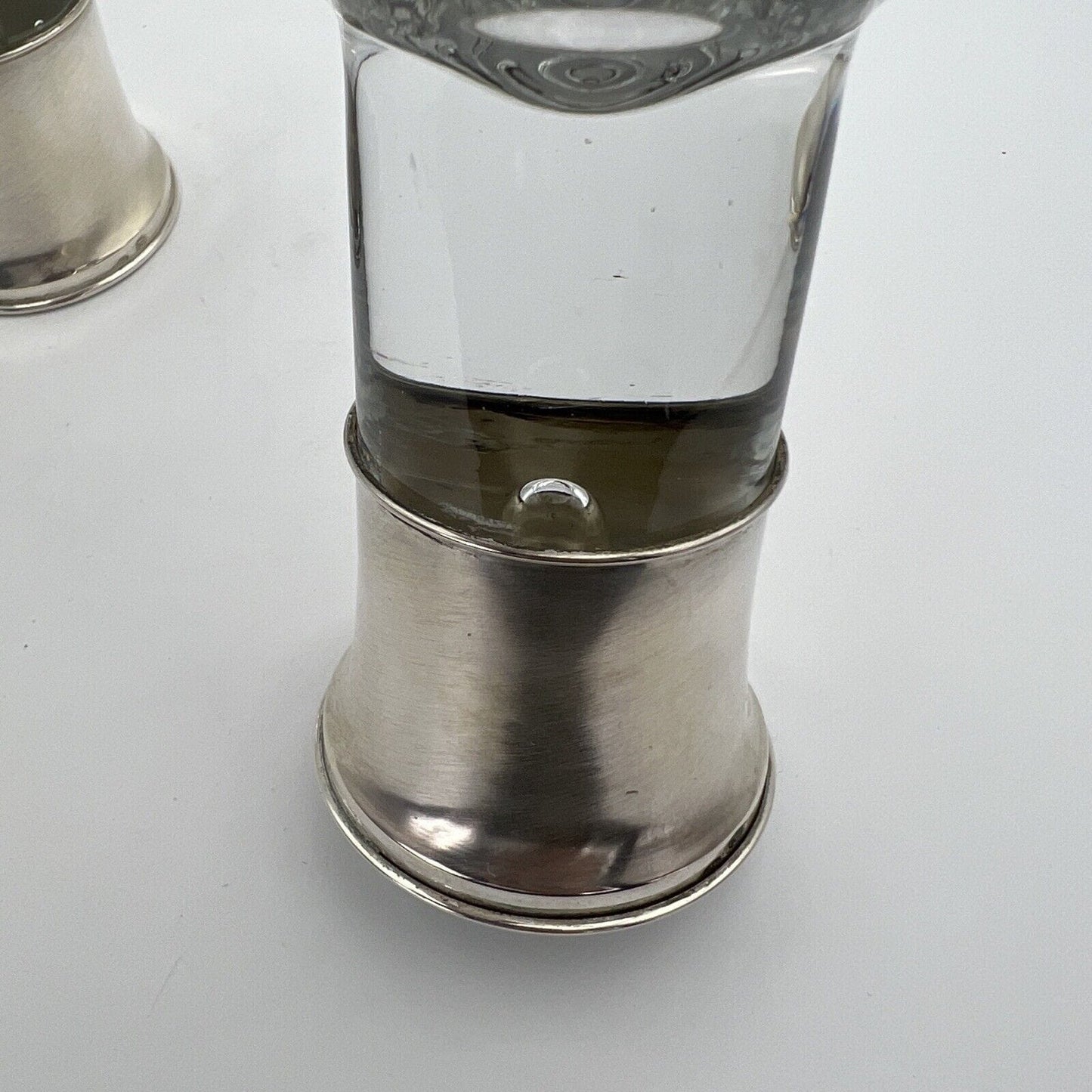 Set di 6 bicchieri da cognac brandy whisky in cristallo e argento 800 anni 50 60 Categoria Vetri e Cristalli