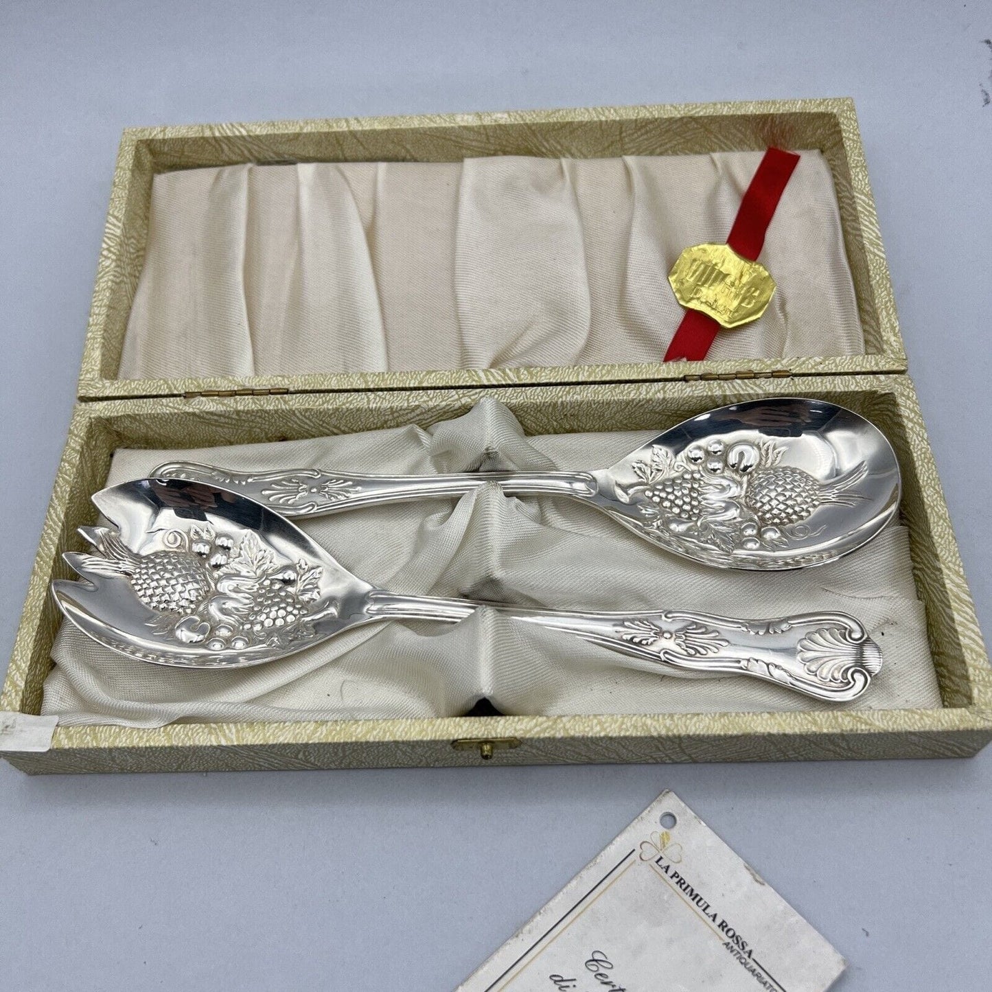 Set di Antiche Posate in argento sheffield cucchiaio forchetta da insalata '40 Categoria Sheffield & Argento