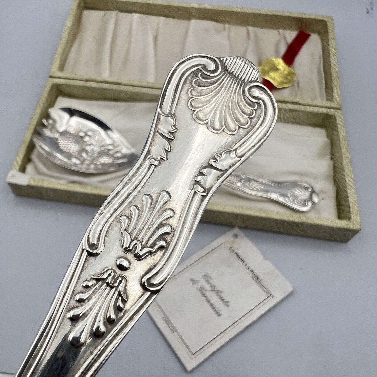 Set di Antiche Posate in argento sheffield cucchiaio forchetta da insalata '40 Categoria Sheffield & Argento