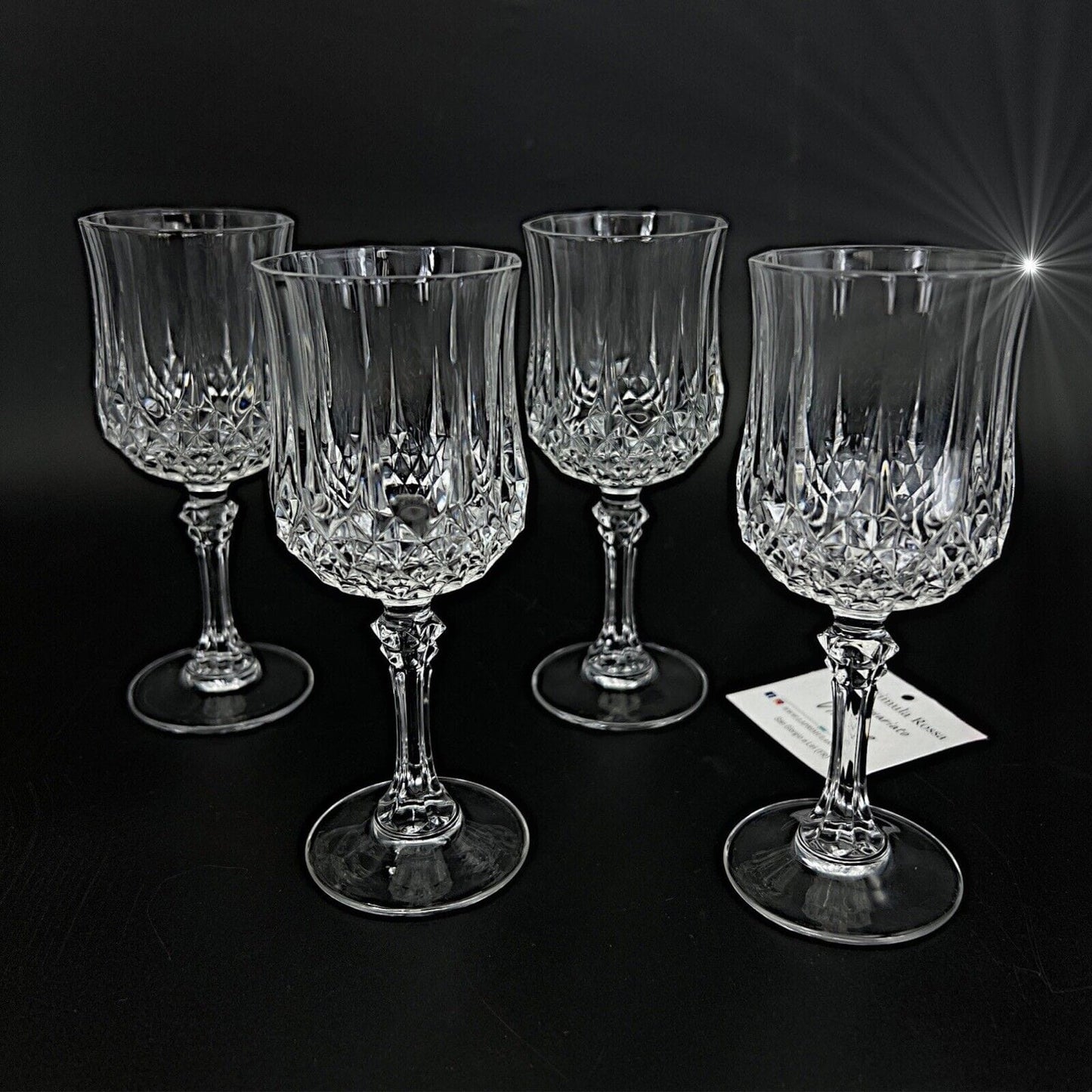 Set di bicchieri a calice in cristallo anni '70 vintage per vino spumante vetro Categoria Vetri e Cristalli