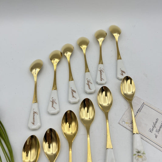 Set di Cucchiaini collezioni dei mesi da tè The o caffè per tazze Queen's Royal Categoria Servizio tazze - Tazze