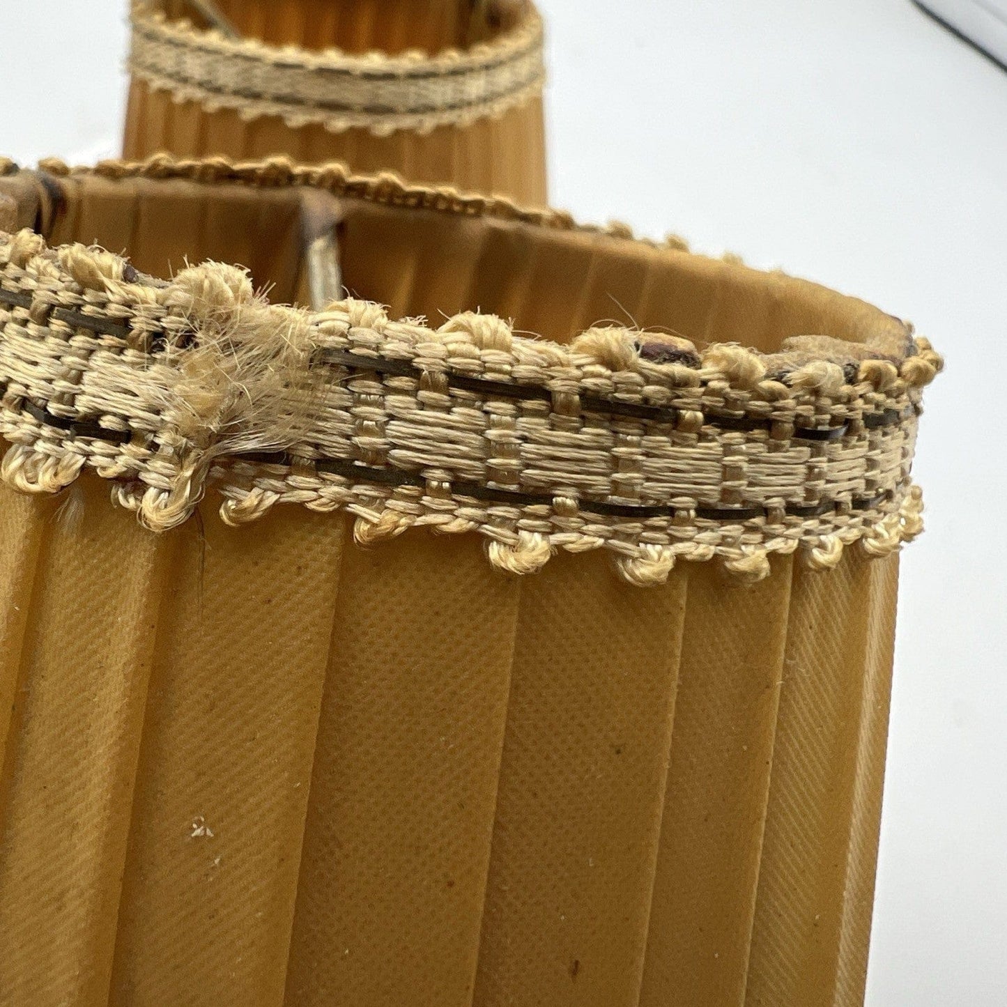 Set di Paralumi in tessuto ocra vintage paralume a clip antico per applique lume Categoria Lampade Appliques