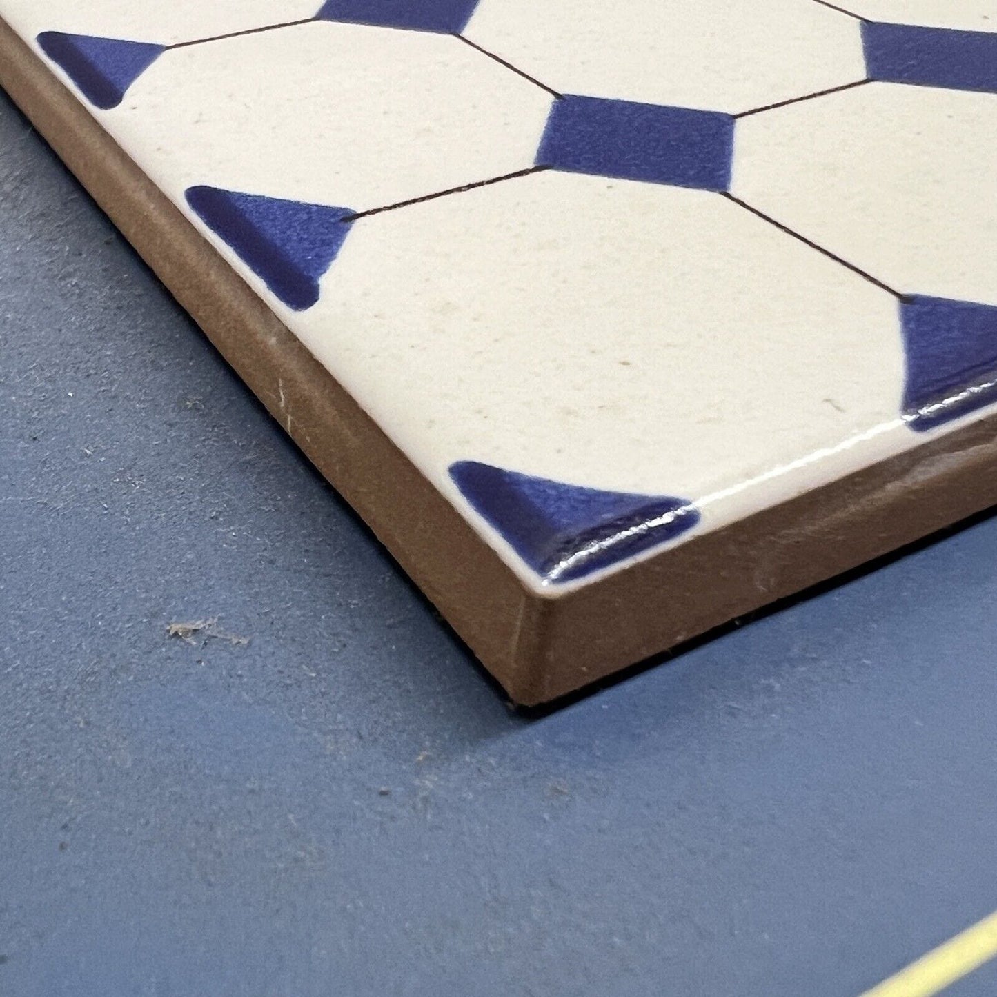 Set di piastrelle vintage in gres di vietri De Maio 13 x 13 Bianca Blu Fiori Categoria Mattonelle