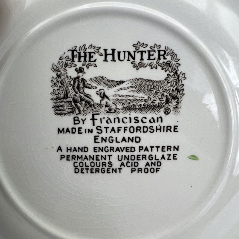 Set di Piattini piatti inglesi in ceramica IL CACCIATORE Caccia d'epoca 900 Categoria Piatti e Piattini