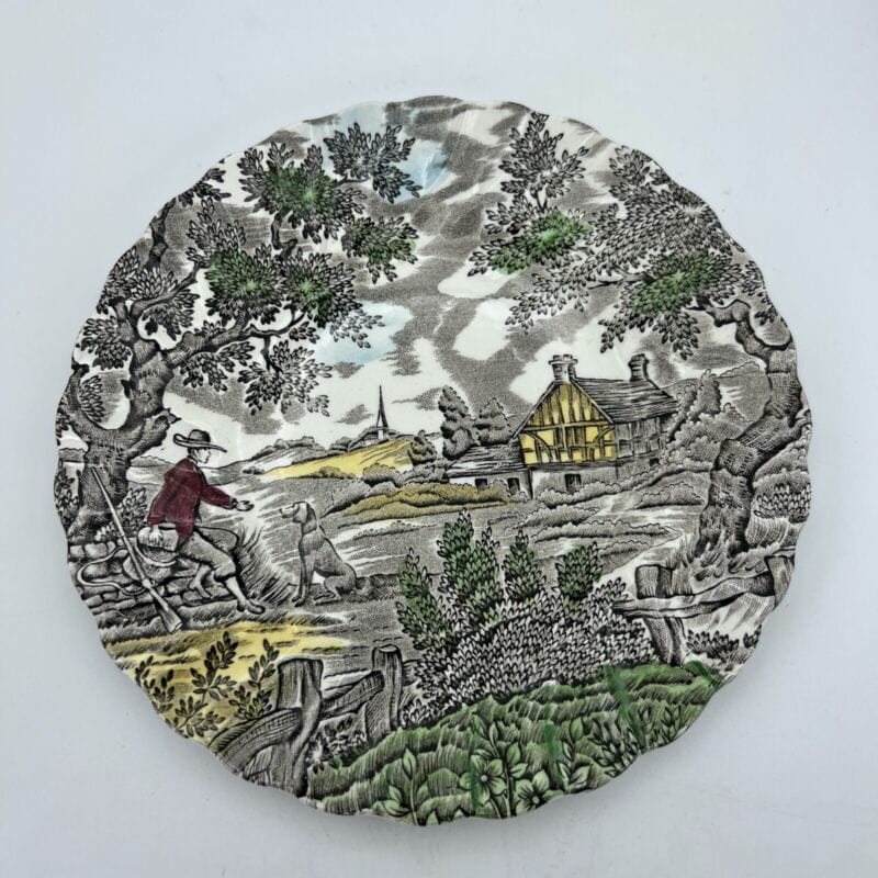 Set di Piattini piatti inglesi in ceramica IL CACCIATORE Caccia d'epoca 900 Categoria Piatti e Piattini