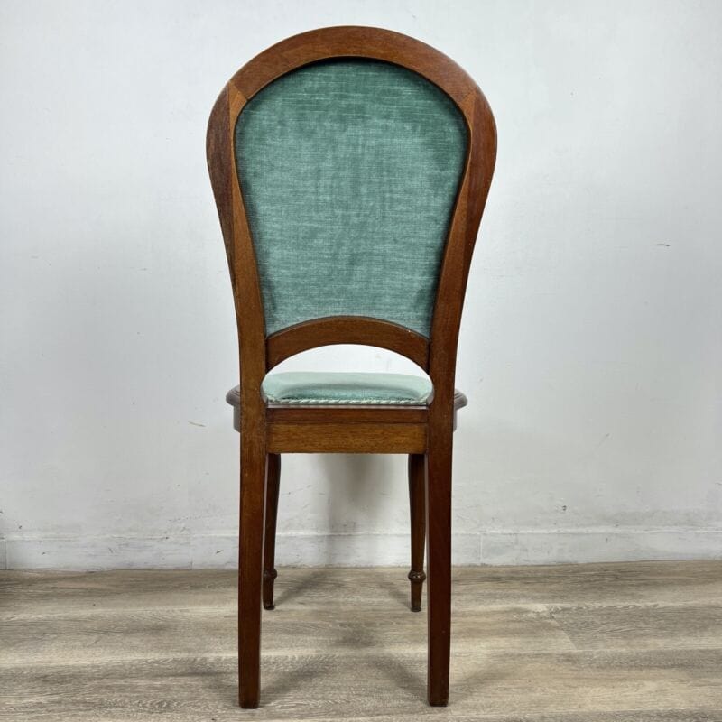 Set di quattro Sedie antiche Francesi anni 20 30 in legno sedia imbottita Verde Categoria Sedie