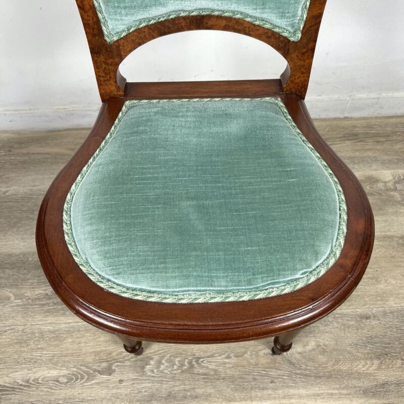 Set di quattro Sedie antiche Francesi anni 20 30 in legno sedia imbottita Verde Categoria Sedie