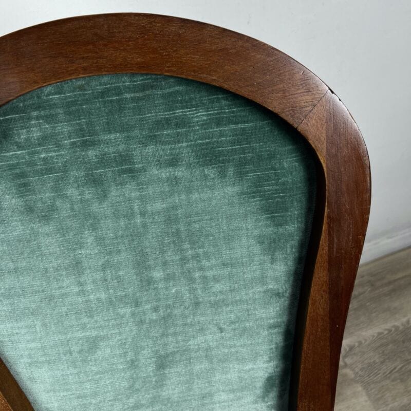 Set di quattro Sedie antiche Francesi anni 20 30 in legno sedia imbottita Verde Categoria Sedie