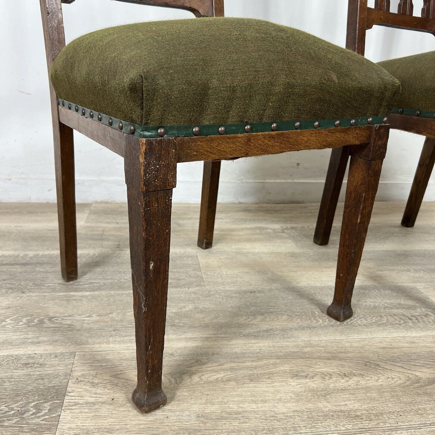 Set di quattro sedie d'epoca in legno antiche stile art nouveau Inglesi anni 30 Categoria Sedie