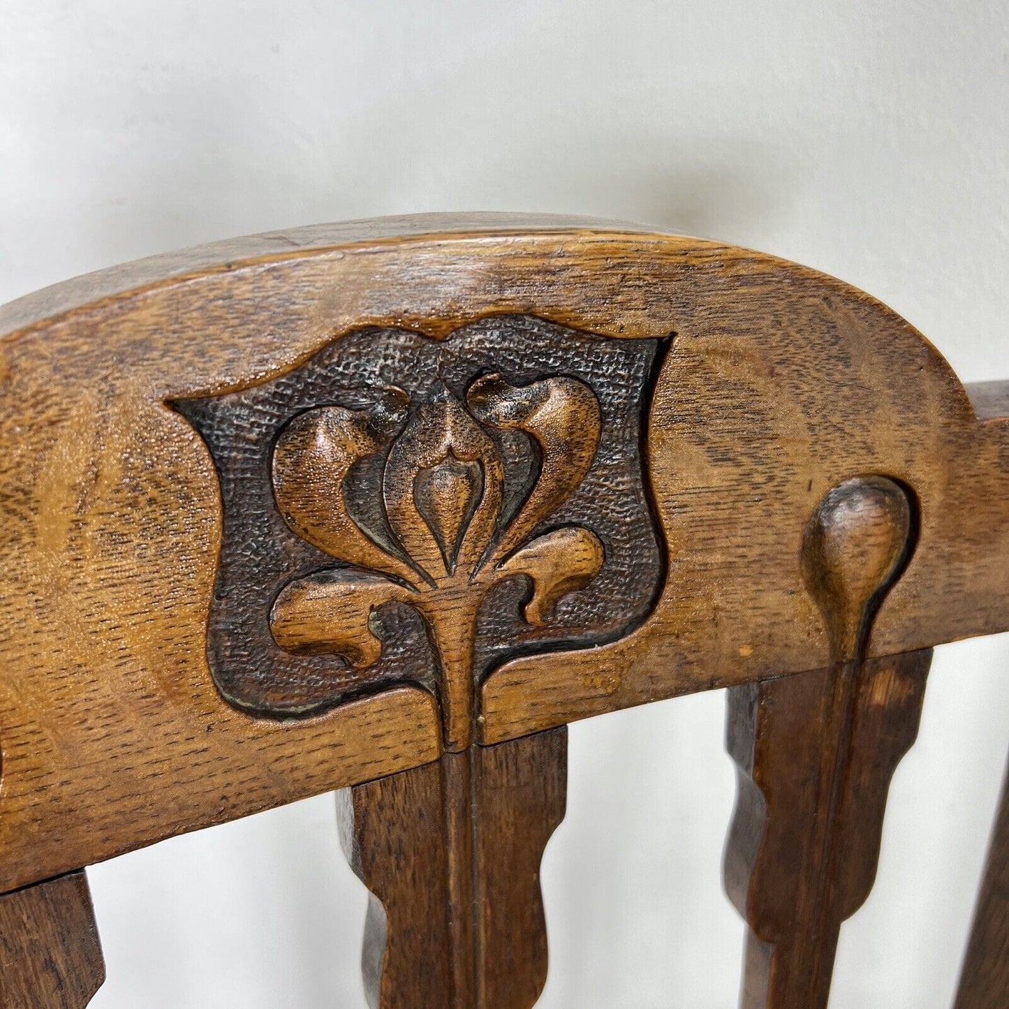 Set di quattro sedie d'epoca in legno antiche stile art nouveau Inglesi anni 30 Categoria Sedie