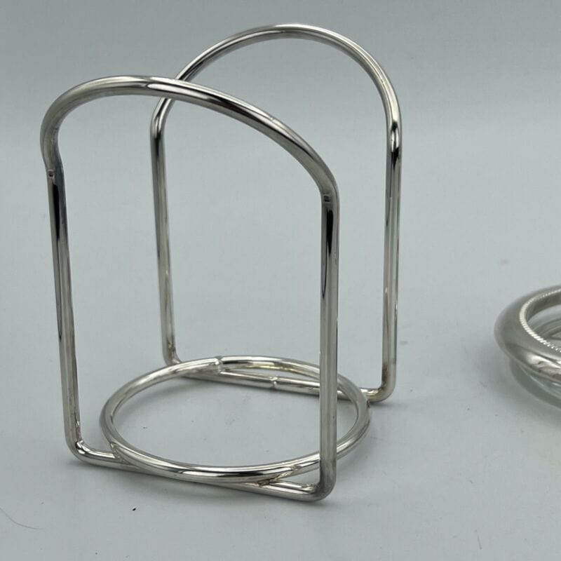 Set di quattro sottobicchieri vintage in vetro e silver plate posacenere antico Categoria Sheffield & Argento
