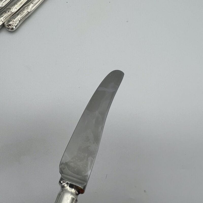 Set di sei coltelli antichi in argento sheffield silver plate per dolce anni 70 Categoria Sheffield & Argento